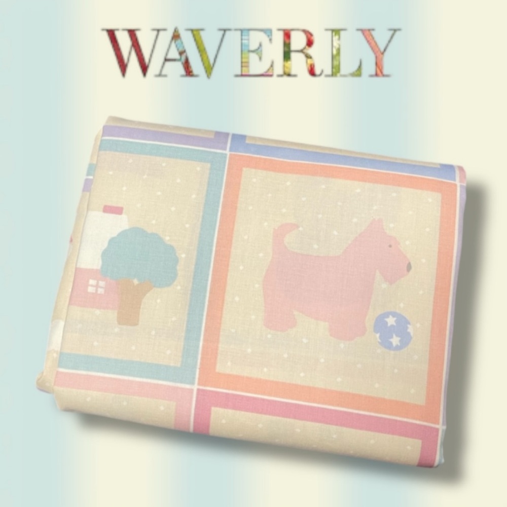 Waverly Vintage 1980’s “Just for Fun” Pastel Nursery Print Fabric